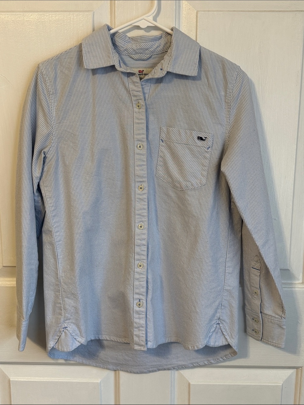 Vineyard Vines Light Blue & White Stripe Button-Down Shirt